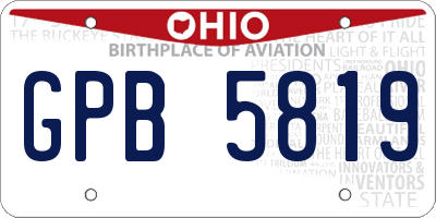OH license plate GPB5819
