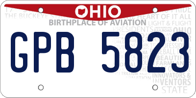 OH license plate GPB5823
