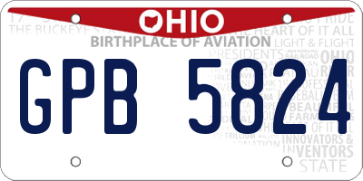 OH license plate GPB5824