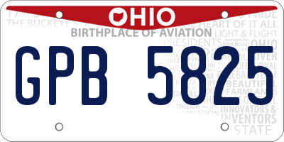 OH license plate GPB5825