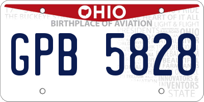OH license plate GPB5828