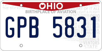 OH license plate GPB5831
