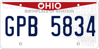 OH license plate GPB5834