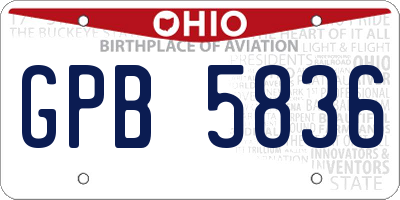 OH license plate GPB5836