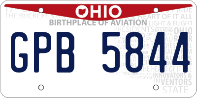 OH license plate GPB5844