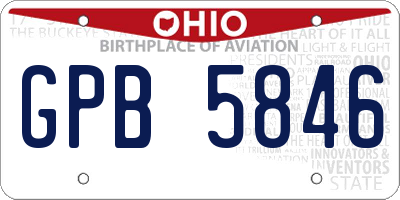 OH license plate GPB5846