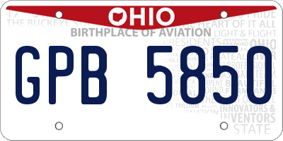 OH license plate GPB5850