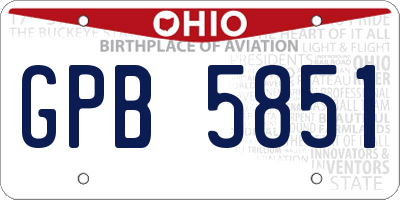 OH license plate GPB5851
