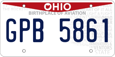 OH license plate GPB5861