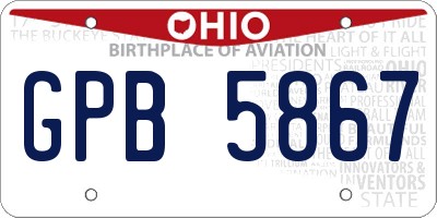 OH license plate GPB5867