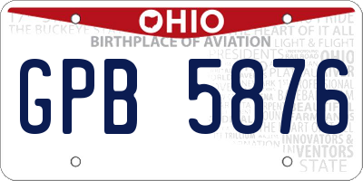 OH license plate GPB5876