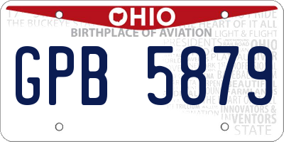 OH license plate GPB5879