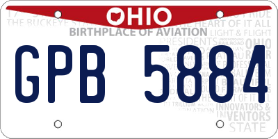 OH license plate GPB5884