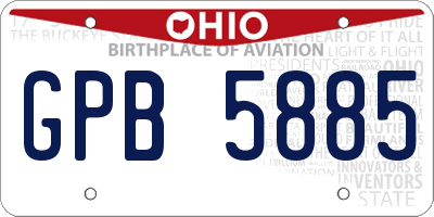 OH license plate GPB5885