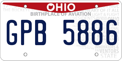 OH license plate GPB5886