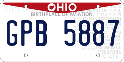 OH license plate GPB5887