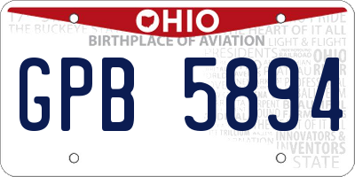 OH license plate GPB5894