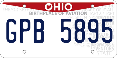 OH license plate GPB5895