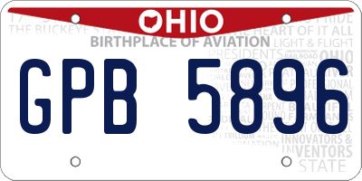 OH license plate GPB5896