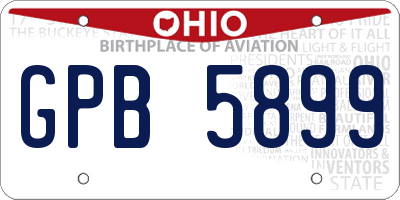 OH license plate GPB5899