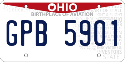 OH license plate GPB5901