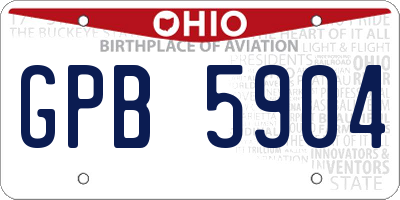 OH license plate GPB5904