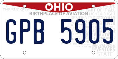 OH license plate GPB5905
