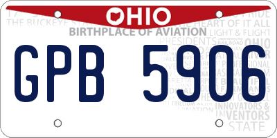 OH license plate GPB5906
