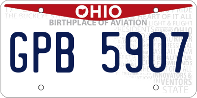 OH license plate GPB5907