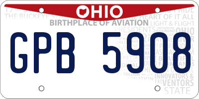 OH license plate GPB5908