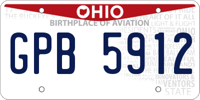 OH license plate GPB5912