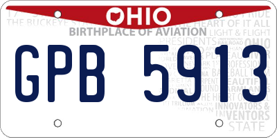 OH license plate GPB5913