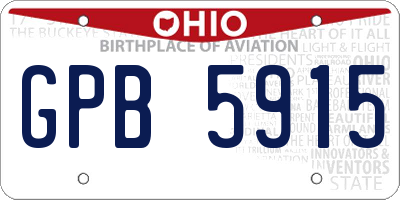 OH license plate GPB5915
