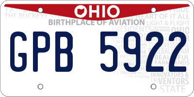 OH license plate GPB5922