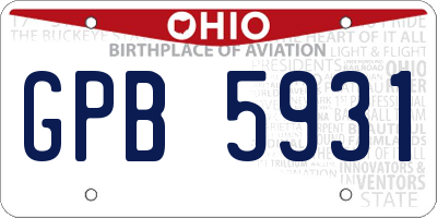 OH license plate GPB5931