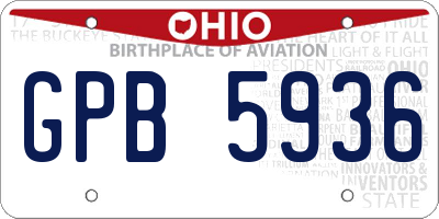 OH license plate GPB5936