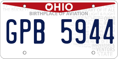 OH license plate GPB5944