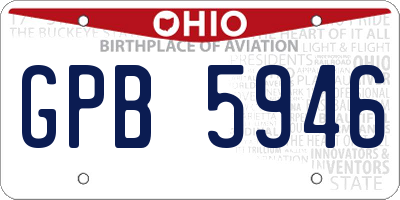 OH license plate GPB5946