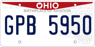 OH license plate GPB5950
