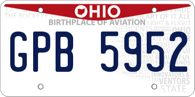 OH license plate GPB5952