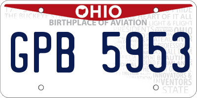 OH license plate GPB5953