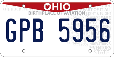OH license plate GPB5956