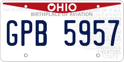 OH license plate GPB5957