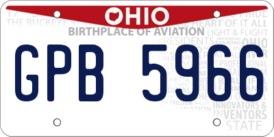 OH license plate GPB5966