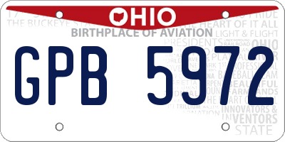 OH license plate GPB5972