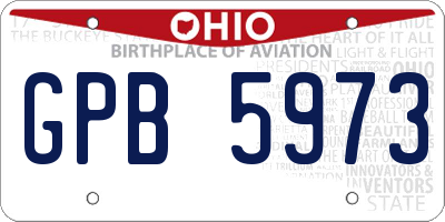 OH license plate GPB5973
