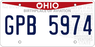 OH license plate GPB5974