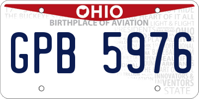 OH license plate GPB5976