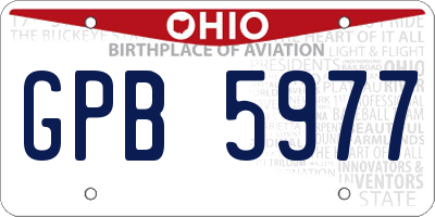 OH license plate GPB5977