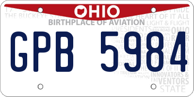 OH license plate GPB5984